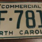 1982 BF 7816 North Carolina commercial license plate