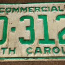 1982 AD 3126 North Carolina commercial license plate