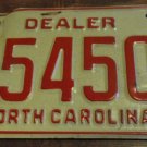 1982 ID 54503 North Carolina dealer license plate