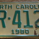 1980 AR 4121 North Carolina license plate