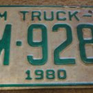 1980 FM 9282 North Carolina farm truck license plate