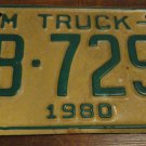 1980 FB 7291 North Carolina farm truck license plate