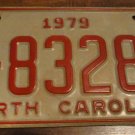 1979 A 83280 North Carolina license plate with August 1985 sticker