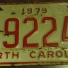 1979 E 92243 North Carolina license plate with April 1982 sticker