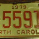 1979 J 55918 North Carolina license plate with March 1985 sticker