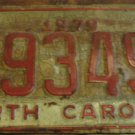 1979 F 93497 North Carolina license plate with May 1983 sticker