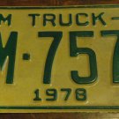 NOS 1978 FM 7574 North Carolina farm truck license plate new old stock