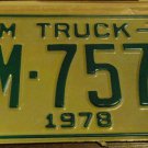 NOS 1978 FM 7572 North Carolina farm truck license plate new old stock
