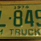 NOS 1974 FL 8497 North Carolina farm truck license plate new old stock