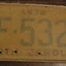 NOS 1978 HF 5324 North Carolina license plate new old stock