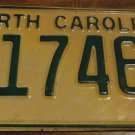 NOS 1978 A 17463 North Carolina license plate new old stock