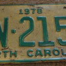 1978 DN 2153 North Carolina license plate with November 1983 sticker