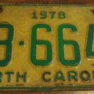 1978 DB 6641 North Carolina license plate