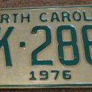 1976 DK 2868 North Carolina license plate