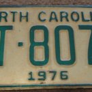 1976 BT 8071 North Carolina license plate