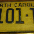1972 6101 TL North Carolina license plate