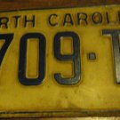 1972 5709 TL North Carolina license plate