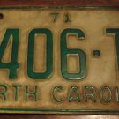 1971 4406 TX North Carolina license plate