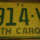 1971 3914 VC North Carolina license plate