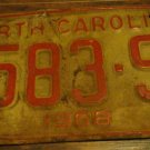 1968 6583 SX North Carolina license plate