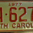 NOS 1977 RA 6272 North Carolina license plate new old stock