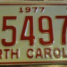 NOS 1977 C 54976 North Carolina license plate new old stock
