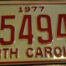 NOS 1977 C 54949 North Carolina license plate new old stock