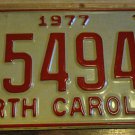 NOS 1977 C 54941 North Carolina license plate new old stock