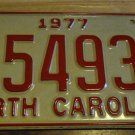 NOS 1977 C 54938 North Carolina license plate new old stock