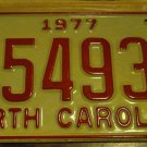 NOS 1977 C 54935 North Carolina license plate new old stock