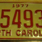 NOS 1977 C 54931 North Carolina license plate new old stock