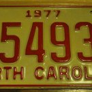 NOS 1977 C 54930 North Carolina license plate new old stock