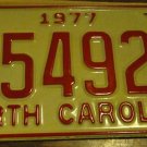 NOS 1977 C 54926 North Carolina license plate new old stock