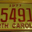 NOS 1977 C 54914 North Carolina license plate new old stock