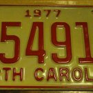 NOS 1977 C 54912 North Carolina license plate new old stock