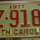 NOS 1977 AZ 9189 North Carolina license plate new old stock