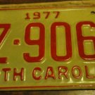 NOS 1977 AZ 9068 North Carolina license plate new old stock