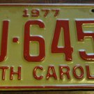 1977 DJ 6455 North Carolina license plate