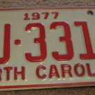 1977 DJ 3312 North Carolina license plate