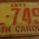 1977 CL 7490 North Carolina license plate