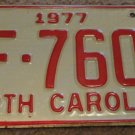 1977 CF 7608 North Carolina license plate