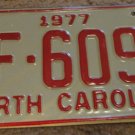 1977 CF 6098 North Carolina license plate