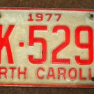 1977 BK 5299 North Carolina license plate