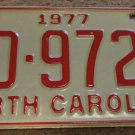1977 BD 9726 North Carolina license plate