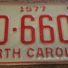 1977 BD 6601 North Carolina license plate
