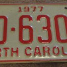 1977 BD 6306 North Carolina license plate