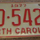 1977 BD 5420 North Carolina license plate