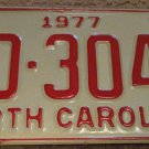 1977 BD 3042 North Carolina license plate