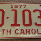 1977 BD 1031 North Carolina license plate