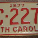 1977 BC 2275 North Carolina license plate